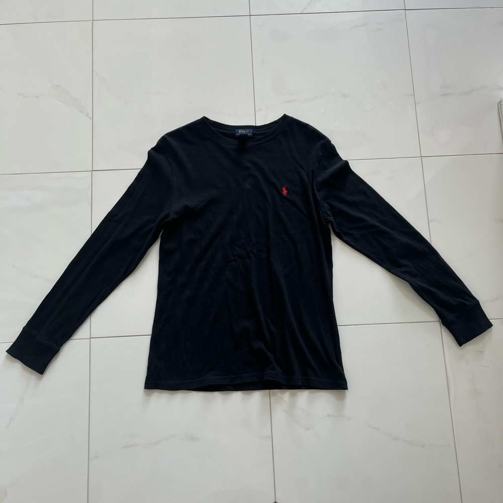 Black Kids Polo Ralph Lauren Long Sleeve T-shirt